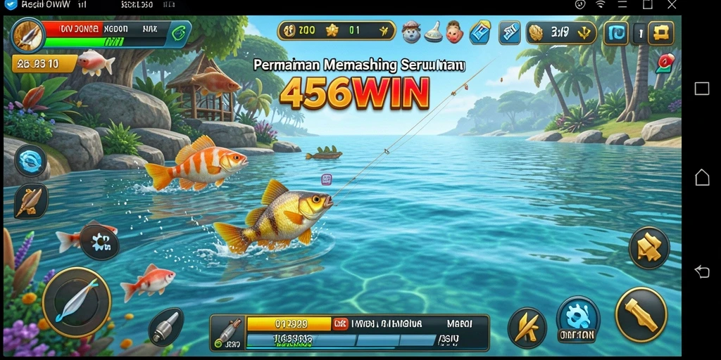 Screenshot utama menunjukkan aksi memancing dalam game 456WIN.