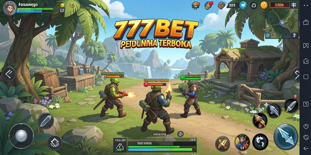 Screenshot dari gameplay <strong>777BET</strong> yang menampilkan petualangan di dunia terbuka.