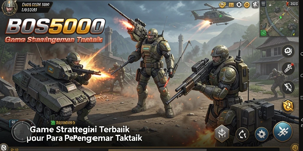 Screenshot gameplay BOS5000 menampilkan pertempuran strategi yang mendebarkan.
