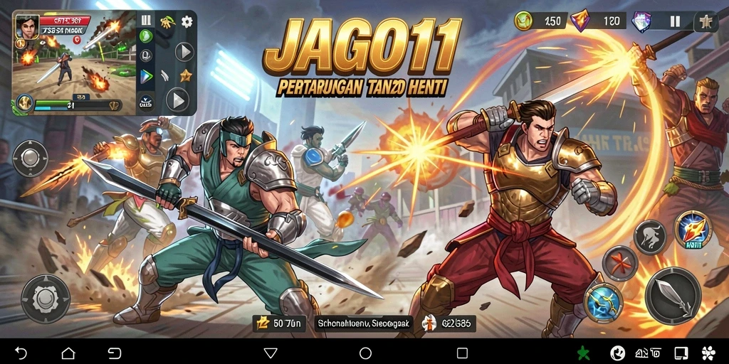 Tampilan gameplay JAGO11 yang seru dan penuh aksi.