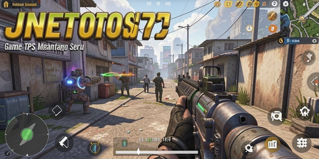 Tangkapan layar JNETOTO menampilkan aksi intens dalam gameplay TPS.