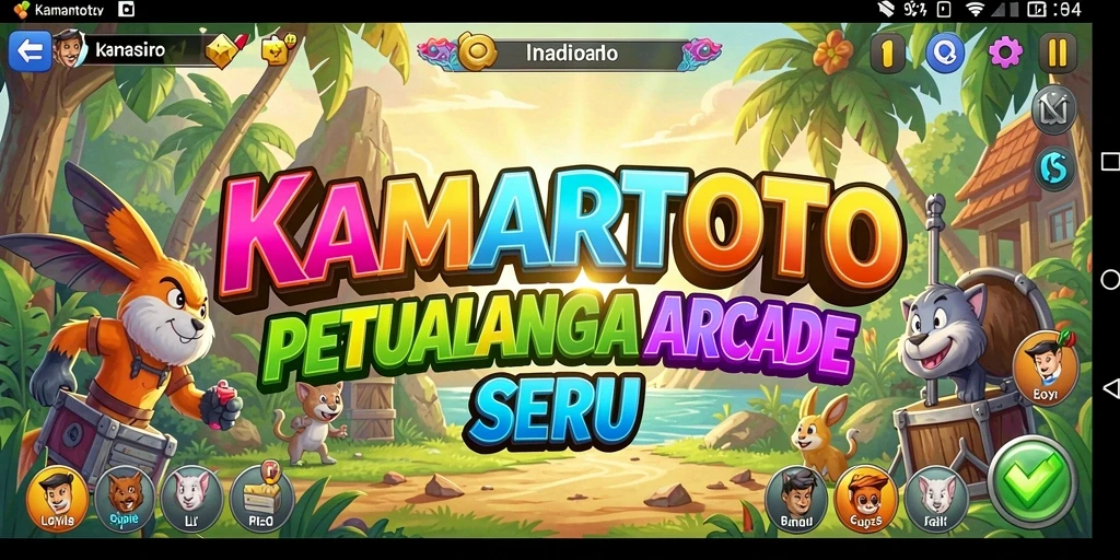 Screenshot KAMARTOTO menampilkan gameplay seru dalam level Arcade.