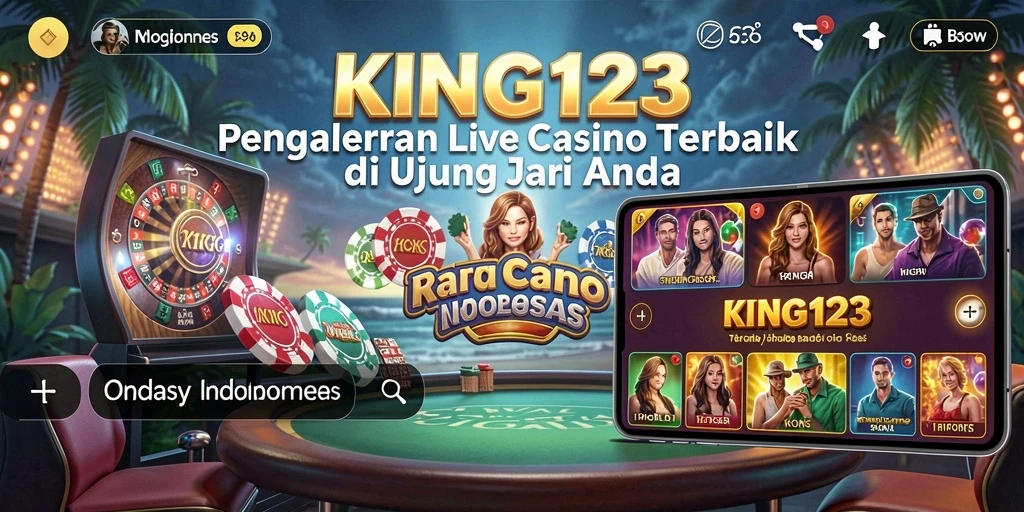 Tampilan gameplay Live Casino yang mengekspresikan keseruan bermain di KING123.