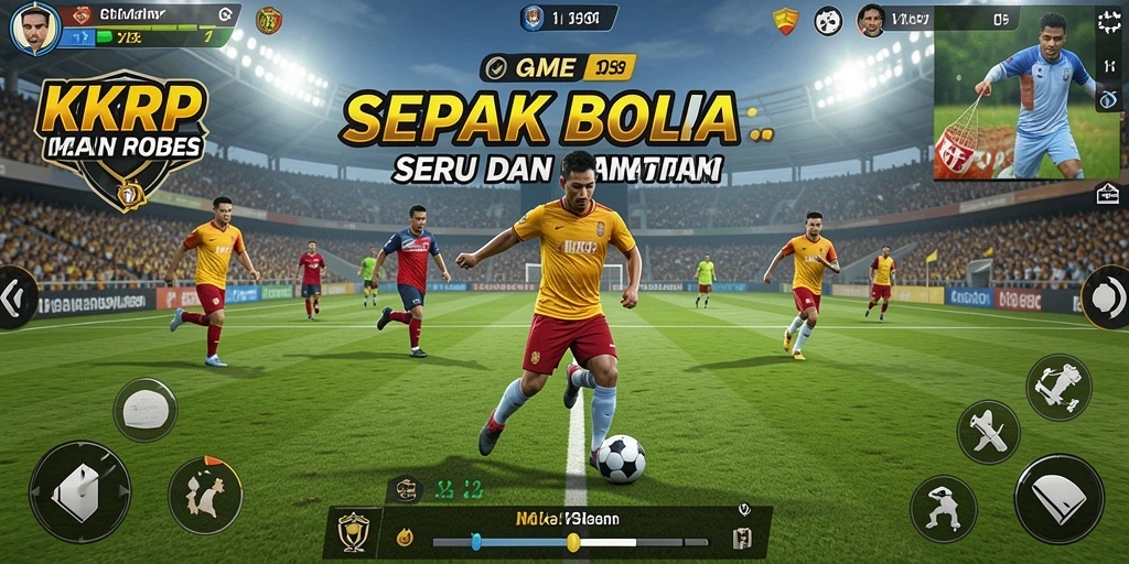 Gameplay KKRP yang seru dan menegangkan di lapangan sepak bola.