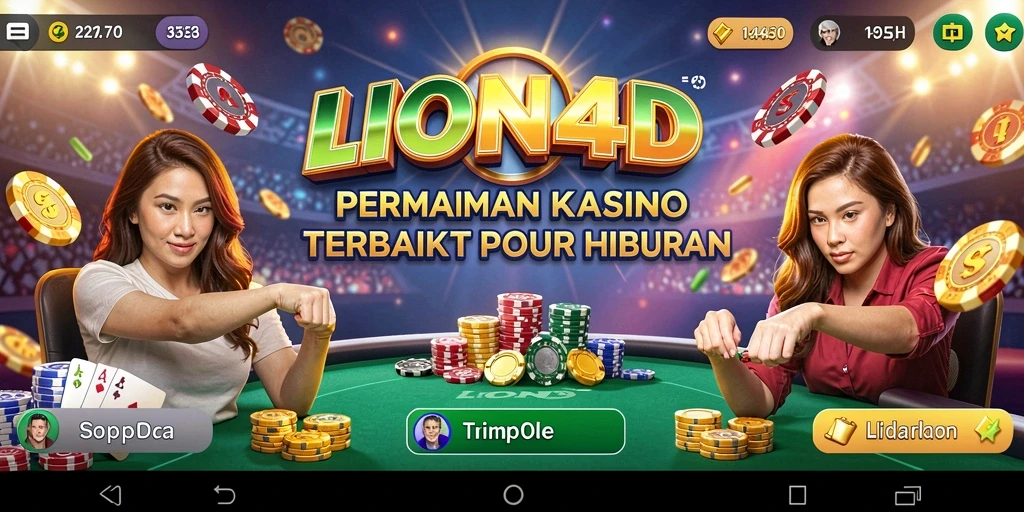 Screenshot gameplay LION4D menampilkan suasana kasino yang mendebarkan.