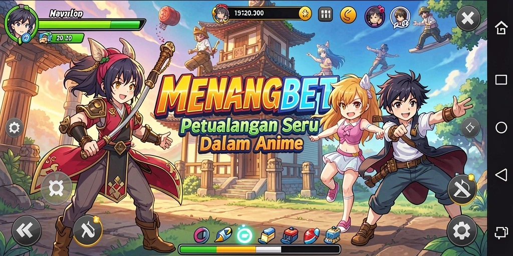 Tampilan gameplay menarik dari <strong>MENANGBET</strong> dengan karakter anime ikonik.